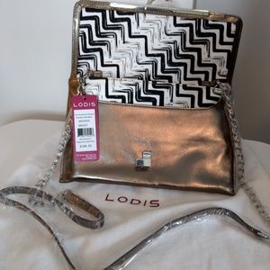 Lodis leather envelope clutch/crossbody NWT